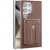 preiswerte Samsung-Handyhülle-Handy Hülle Handyhüllen Für Apple AirTag S25 S25 Plus S25 Ultra S24 Ultra S24 Plus S24 S23 Ultra Rückseite Magnetische Adsorption Mit Ständer Magnetisch Unterstützt kabelloses Laden Retro PC PU-Leder