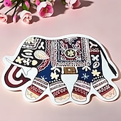 tanie Wycieraczki-Mandala Słoń Nieregularna Wycieraczka Matowa Mat do Kuchni Mat Podłogowy Antypoślizgowy Dywanik Odporny na olej Mat wewnętrzny zewnętrzny Wystrój Sypialni Mat do Łazienki Dywanik Przy Wejściu