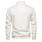 abordables Hoodies et sweatshirts élite pour hommes-Homme Sweat à capuche quart zippé Noir Blanche bleu marine Gris Demi-zip Uni Polyester Occasionnel Athlétique Vêtement Tenue Pulls Capuche Pulls molletonnés manche longue