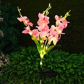 abordables Éclairage paysager-Lot de 2 lampes solaires d&#039;extérieur étanches en forme de fleurs, luminaire décoratif d&#039;extérieur, idéal pour un jardin, une terrasse, une cour, un sentier ou des vacances