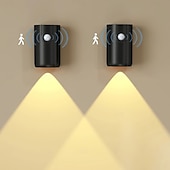 billige Solnedgangsprojektorlampe-moderne enkle vegglamper led bevegelsessensor nattlys 3 farger dimbar usb oppladbar veggmaleri spotlight stue gang innflyttingsgave 1/2 stk