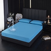 abordables Parures de draps-Protector de matelas imperméable Housse de matelas ajustée Protéger le lit Reine Pleine Roi Housse de lit protectrice douce Draps ajustés respirants confortables Protection à 5 côtés contre les