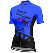 tanie Damskie koszulki-Damskie Koszulka rowerowa Graficzny Litery i cyfry Krótki rękaw Rower Tee Tshirt Dżersej z 3 tylnymi kieszeniami Kolarstwo górskie Szybkie wysychanie Anatomiczny kształt Odprowadzające wilgo