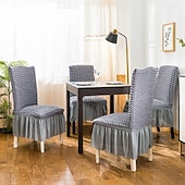 abordables Funda para silla de comedor-Cubierta de la silla del taburete Color sólido En Relieve Poliéster Fundas