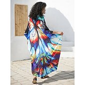 billige Kjoler-Halloween Kjoler Kaftan Stolthet Regnbue Fritid Voksne Dame Halloween Karneval Pride-parade Pride måned Enkle Halloween-kostymer Kle deg opp