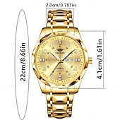 economico Orologi al quarzo-Orologio da Uomo alla Moda al Quarzo Quadrante Digitale a Rombo Doppio Calendario Luminoso Orologio Impermeabile in Acciaio con Decorazione di Strass Orologio da Affari
