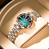 economico Orologi al quarzo-Regalo per la festa della mamma per donne Orologio al quarzo Orologio da polso Orologio con strass Orologio impermeabile cinturino in acciaio inox