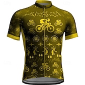 abordables Maillots pour hommes-Homme Maillot de cyclisme Manche Courte Cyclisme T-shirt Maillot avec 3 poches arrière VTT Vélo tout terrain Respirant Séchage Rapide Design Anatomique Évacuation de l&#039;Humidité Jaune Rouge Rouge