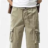 economico Classico-Per uomo Pantaloncini Cargo Capri Pantaloni capri Coulisse Elastico in vita Multi-tasche Semplice Comodità Indossabile Lunghezza al polpaccio All&#039;aperto Sport Quotidiano Moda Casual Nero Cachi