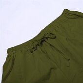 economico Pantaloni in lino e cotone semplici-Per donna Gamba larga Pantaloni Vacanza Moda Lunghezza intera Misura del girovita medio Semplice Elastico in vita Traspirante Confortevole Micro-elastico Streetwear Abbigliamento quotidiano Uscire