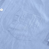  Herre Skjorte Linskjorte Sommerskjorte Strandskjorte Skjorte med knapper Skjorter uten stopp عادي Avslappet Daglig Svart Hvit Navyblå Himmelblå Kortermet Aftæpning Sommer Vår & Vinter Klær Lomme