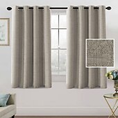 olcso Függönyök és drapériák-Linen tiszta fehér függöny kevert függöny panel készlet blackout len függönyök hálószobába 2 paneles szett 52x84 hüvelyk