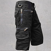 economico Classico-Per uomo Pantaloncini cargo Pantaloni capri Pantaloncini Estivi Tasca con cerniera Multi-tasche Semplice Comodità Indossabile Lunghezza al polpaccio All&#039;aperto Sport Quotidiano Moda Casual Nero Verde