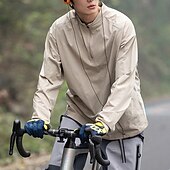 economico Magliette e camicie-Per uomo Camicia da esterno Camicia da escursionismo Manica Lunga Zip a un quarto Top Esterno Asciugatura Rapida Poliestere Nero Verde Cachi Palestra Arrampicata Campeggio / Escursionismo