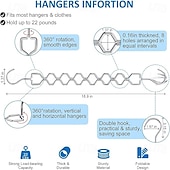 cheap Home Storage &amp; Hooks-6 Pack Space Saving Hangers for Clothes Heavy Duty 30Lbs Capacity Magic Collapsible Clothes Space Saver Metal Hanger Organizer with 360 Swivel Hook Closet Organizers Storage Dorm Room Essentials