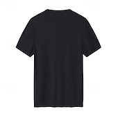 tanie Męskie elitarnie koszulki i tank topy-męska jedwabna bawełniana mieszanka lyocellu t-shirt krótki rękaw okrągły dekolt lato gładki żakard elegancki klasyczny okrągły dekolt minimalistyczny wakacje dom bawełna czarny niebieski granatowy top koszulka męska