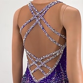 economico Abiti da Pattinaggio Artistico-Abito da pattinaggio artistico Per donna Ragazze Pattinaggio sul ghiaccio Vestito Fucsia Foro per il pollice Orlo asimmetrico Rete Alta elasticità Allenamento Competizione Vestiti da pattinaggio sul