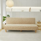 ieftine Futon Sofa Cover-țesătură jacquard husă canapea extensibilă fără brațe huse canapea protector elastic husă bancă
