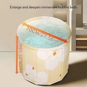 お買い得  プール、ホットタブ＆用品-耐久性のあるPVCインフレータブル全身浸漬ポータブル折りたたみ浴槽、簡単なセットアップ、家庭用および屋外用、オールシーズン