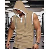 abordables Camisetas sin mangas de gimnasio-Hombre Camiseta sin mangas Top Camisetas Interiores Camisa sin mangas Sin Mangas Con Capucha Verano Bloque de color Moda Design Básico Retazos Vacaciones Calle Noche Negro Blanco Rojo Camiseta