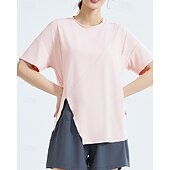 cheap Women&#039;s Shirt-US Open Women&#039;s Tops Sport Shirt Tennis Shirt Short Sleeve Split Side Split Tennis Golf Pickleball Crew Neck Solid Colored Top Black White Pink Tennis Clothing