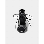 abordables Chaussures de danses latines-Escarpins de danse latine à lacets en maille noire pour femmes avec bout ouvert – chaussures de salsa à talons aiguilles respirantes pour la performance, la fête et l&#039;entraînement