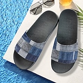 preiswerte Urlaubsandalen-Slide-Sandalen im Patchwork-Design für Herren – lässiger und stylischer Stil für Männer im Strandurlaub, zum Entspannen am Pool und für den Sommeralltag