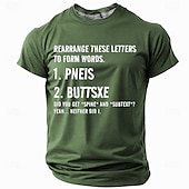 billige Morsomme T-skjorter for menn-Herre Morsom Slang T skjorte Kortermet T skjorte 3D-utskrift Crew-hals Skjorte Mote Daglig Fritid Gate Avslappet Daglig Svart Rød Blå Sommer Vår Klær S M L XL XXL XXXL