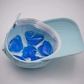 billige Solbeskyttelse-1 stk blå pvc gel ispose for hjelmer  &amp; hatter - bærbar kjølepose med justerbar stropp, gjenbrukbar ispose for utendørssport, fotturer, reiser - passer for alle aldre