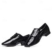 levne Pánské taneční boty-Pánské Společenské boty Bullock Shoes Lakovaná kůže Prodyšné Pohodlné Protiskluzové Šněrování Černá Podzim Zima