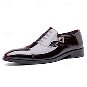 preiswerte Formell-Herrenschuhe - schwarz-weiße Lackschuhe mit Schnalle für Hochzeiten, Galas und Tanzpartys