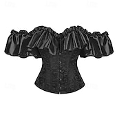 cheap Corset-Rococo Overbust Corset Masquerade Overbust Corset Cosplay Tummy Control Push Up Jacquard Jacquard Women&#039;s Royal Masquerade Party Carnival of Venice Adults&#039; Corset