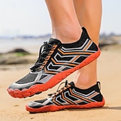 abordables Zapatillas Informales-Hombre Zapatillas de deporte zapatos descalzos Antideslizantes Barranquismo Casual Cuero PU Malla Transpirable Cómodo Antideslizante Cordones Negro / Rojo Negro Azul Real Verano Primavera