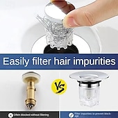 economico Gadget bagno-Filtro universale per scarico a scomparsa per lavabo, filtro per lavandino, tappo per vasca da bagno, tappo per doccia, utensile per bagno
