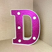 economico Luci decorative-Luci decorative con lettere viola da 16 cm, luci per feste, compleanno, Natale