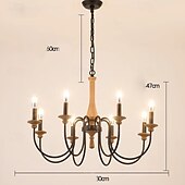 economico Lampadari-Lampadari a sospensione a LED per isola cucina 60*47cm, lampadari a 6/8 teste, lampadari moderni da ingresso, stile fattoria, appesi al soffitto sopra il tavolo, bianco caldo.