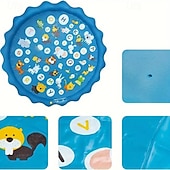cheap Beach &amp; Outdoor Toys-100cm/39.37in Extra Large Luxury Outdoor Toy - Portable Swimming Pool with Water Sprinklers Alphabet &amp; Number Learning Mat Vibrant Rainbow Design PVC Material Ideal for Youngsters Aged 3-5 Summer