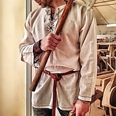 preiswerte Oberteile-Retro Vintage mittelalterliche Cosplay Perücken Herrenkostüm Vintage Cosplay Party / Abendhemd Maskerade