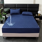 abordables Parures de draps-Protector de matelas imperméable Matelas matelassé Housse de matelas ajustée Protéger le lit Housse de lit épaisse Antidérapante Draps ajustés avec poche profonde Silencieux Hypoallergénique