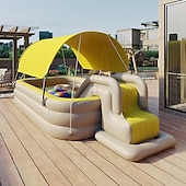 cheap Pools, Hot Tubs &amp; Supplies-Inflatable Swimming Pool, Family Swimming Pool, Kids Pools with Sunshade for Indoor, Outdoor, Garden, Backyard