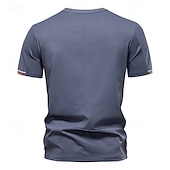 cheap Men&#039;s Casual T-shirts-Men&#039;s T Shirt Henley Shirt Tee Short Sleeve Shirt Short Sleeve Crewneck Summer Plain Fashion Designer Basic Plain Vacation Street Going out Apricot Black White Top Tee for Men