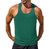 cheap Tank Tops-Men&#039;s Tank Top Vest Top Undershirt Sleeveless Shirt Sleeveless Crew Neck Summer Plain Fashion Designer Basic Classic Vacation Street Going out Black White Wine Top Tee for Men