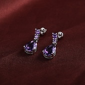 abordables Boucles d&#039;oreilles-Femmes Boucles d&#039;oreilles Poire Goutte Élégant Des boucles d&#039;oreilles Bijoux Blanche / Violet Pour Mariage Soirée 1 Paire