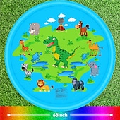 cheap Beach &amp; Outdoor Toys-68inch Outdoor Water Play Mat  Multi-Color Marine Life Design  Durable PVC Splash Pad with Sprinkler Features Non-Slip &amp; Inflatable  Ideal for Lawn and Garden Fun Water Toys