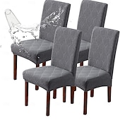 abordables Funda de silla-1 funda impermeable para silla de comedor, elástica, para silla Parsons, para comedor, cocina, funda protectora, extraíble y lavable.