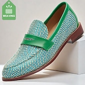 baratos Sapatos de Tecido Texturizado-Homens Mocassins e Slip-Ons Pele PU Tecido de náilon Respirável Confortável Antiderrapante Com Cadarço Verde Outono Inverno