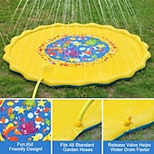 cheap Beach &amp; Outdoor Toys-68inch Outdoor Water Play Mat  Multi-Color Marine Life Design  Durable PVC Splash Pad with Sprinkler Features Non-Slip &amp; Inflatable  Ideal for Lawn and Garden Fun Water Toys