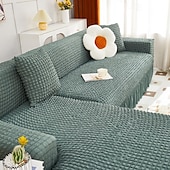 cheap Sofa Cover-Stretch Couch Cushion Cover, 1 2 3 Seater Cushion Covers for L Shaped Sofa Chaise Longue, Sectional Sofa Slipcover Furniture Protector with Elastic Bottom