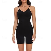 cheap Plus Size Jumpsuits-Women&#039;s Normal Romper Casual Solid Color Sleeveless V Neck Backless Street Going out Regular Fit Black Brown Beige Summer