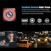cheap Car DVR-1080P Full HD WIFI Car Dashcam 3 Channel Recording Front Left Right Rear Night Vision Loop Recording 24H Parking Monitor